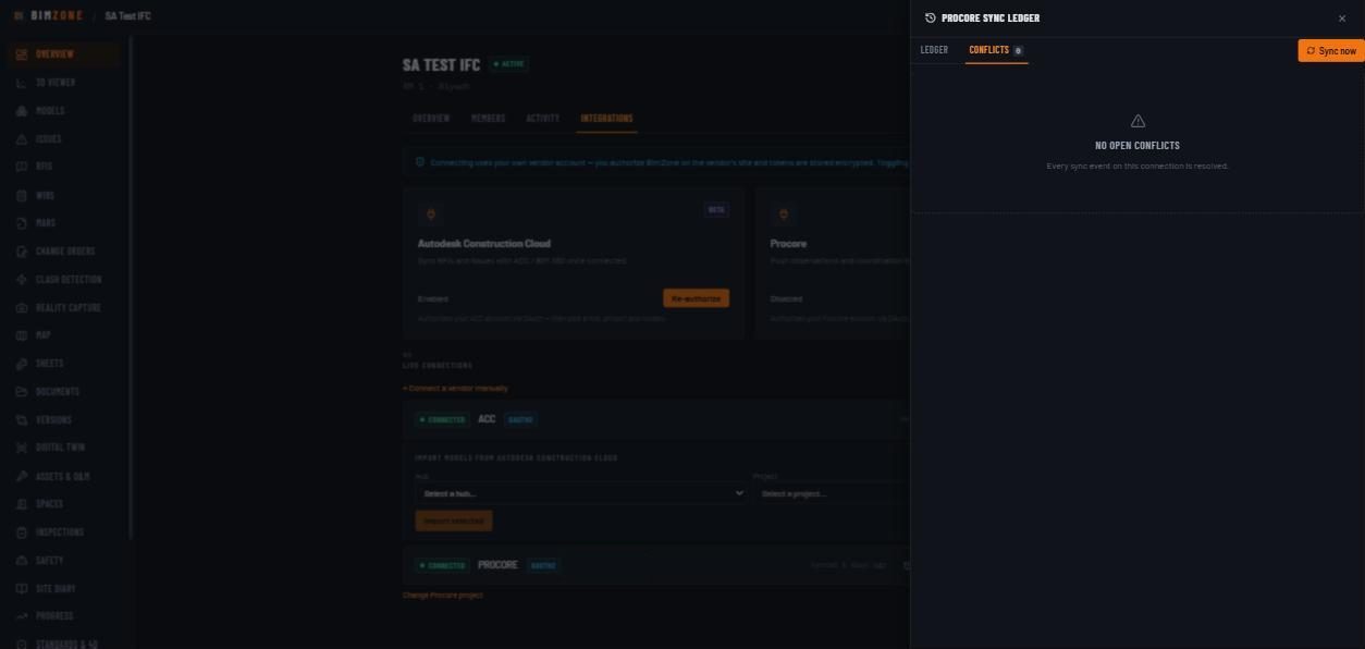 Conflicts tab